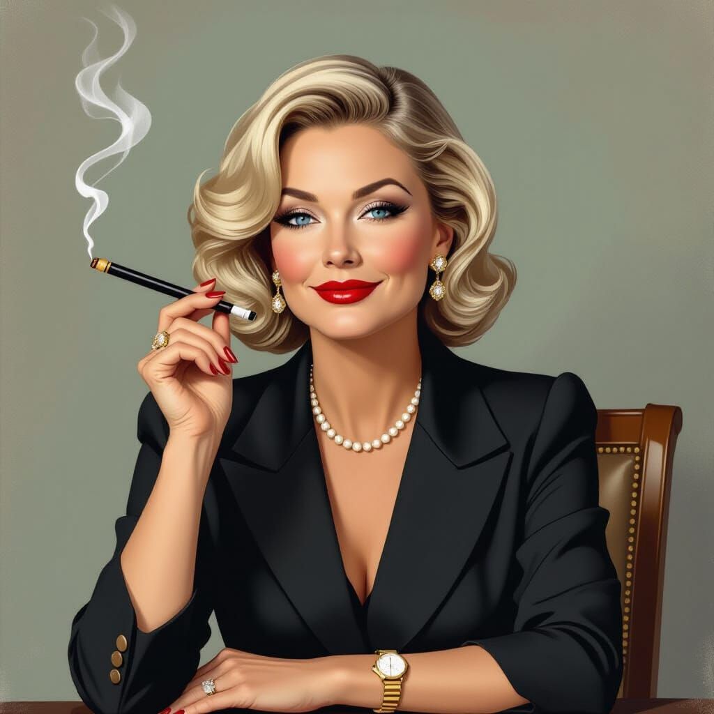 Vintage Salon Owner in Art Deco Style