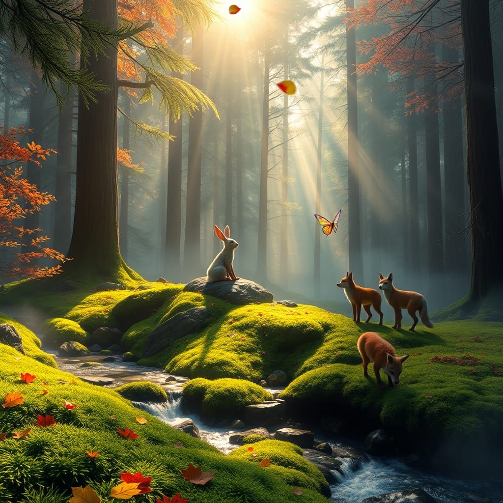 Enchanted Forest Scene in Fantasy Concept Art Style