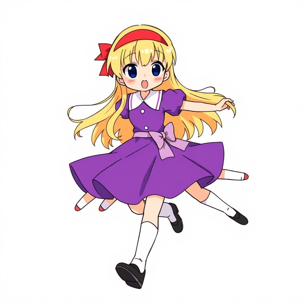 Anime Style Girl Running with Multiple Legs