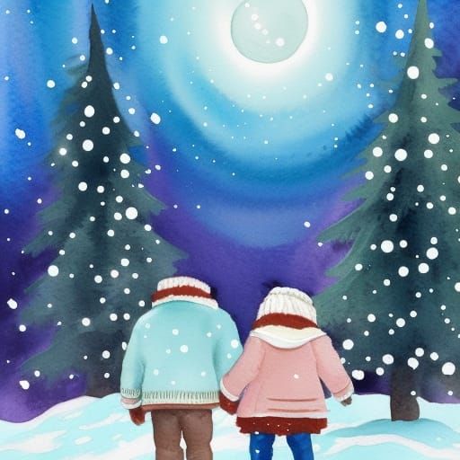 Watercolor Winter Scene in Gerard and Loish Style