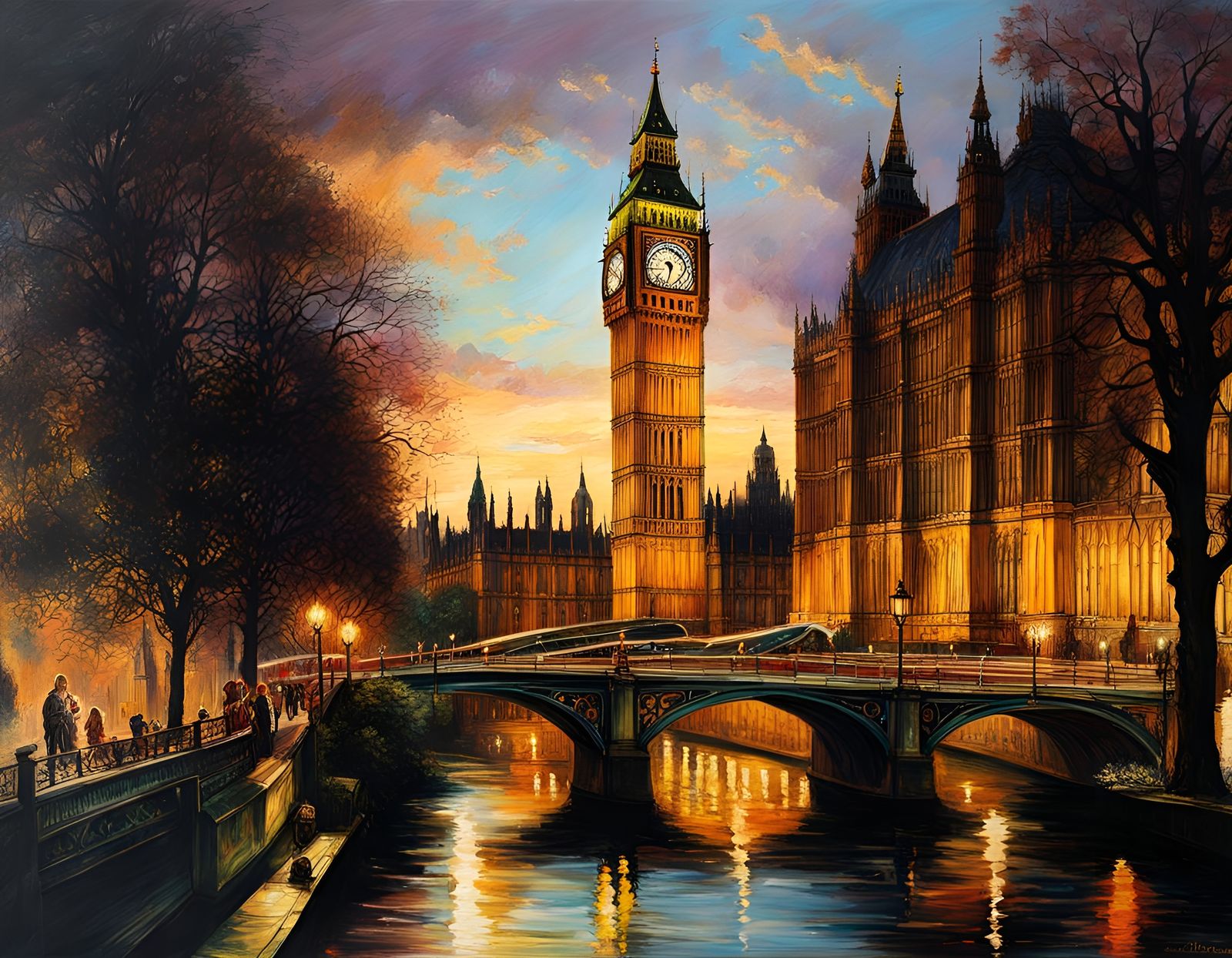 Hyperrealistic Big Ben Poster Art in Oil on Canvas