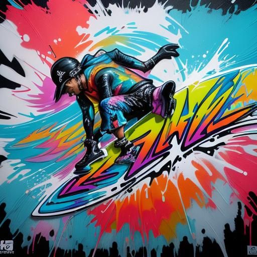 Colorful Graffiti Art in Splash Art Style