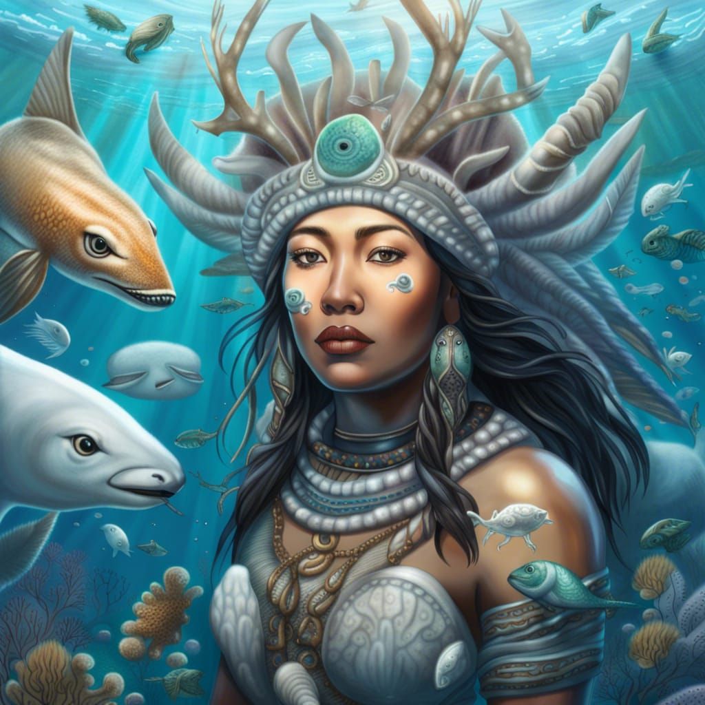 Inuit Goddess Sedna in Realistic Fantasy Style