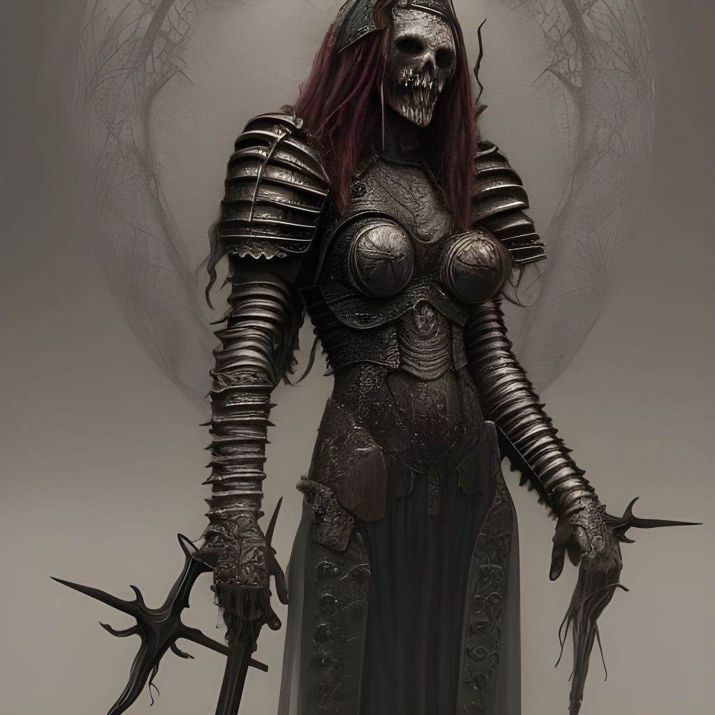 Zombie Knight in Fractal Armor, Detailed Digital Art