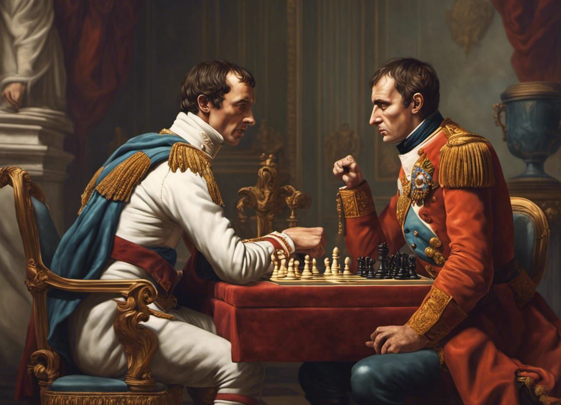 Napoleon and Caesar Clash Over Chess