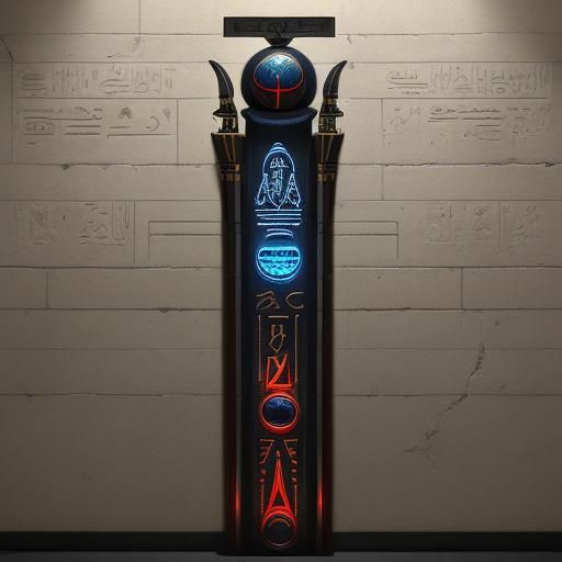 Cyberpunk Scarab Beetle with Ancient Egyptian Elements