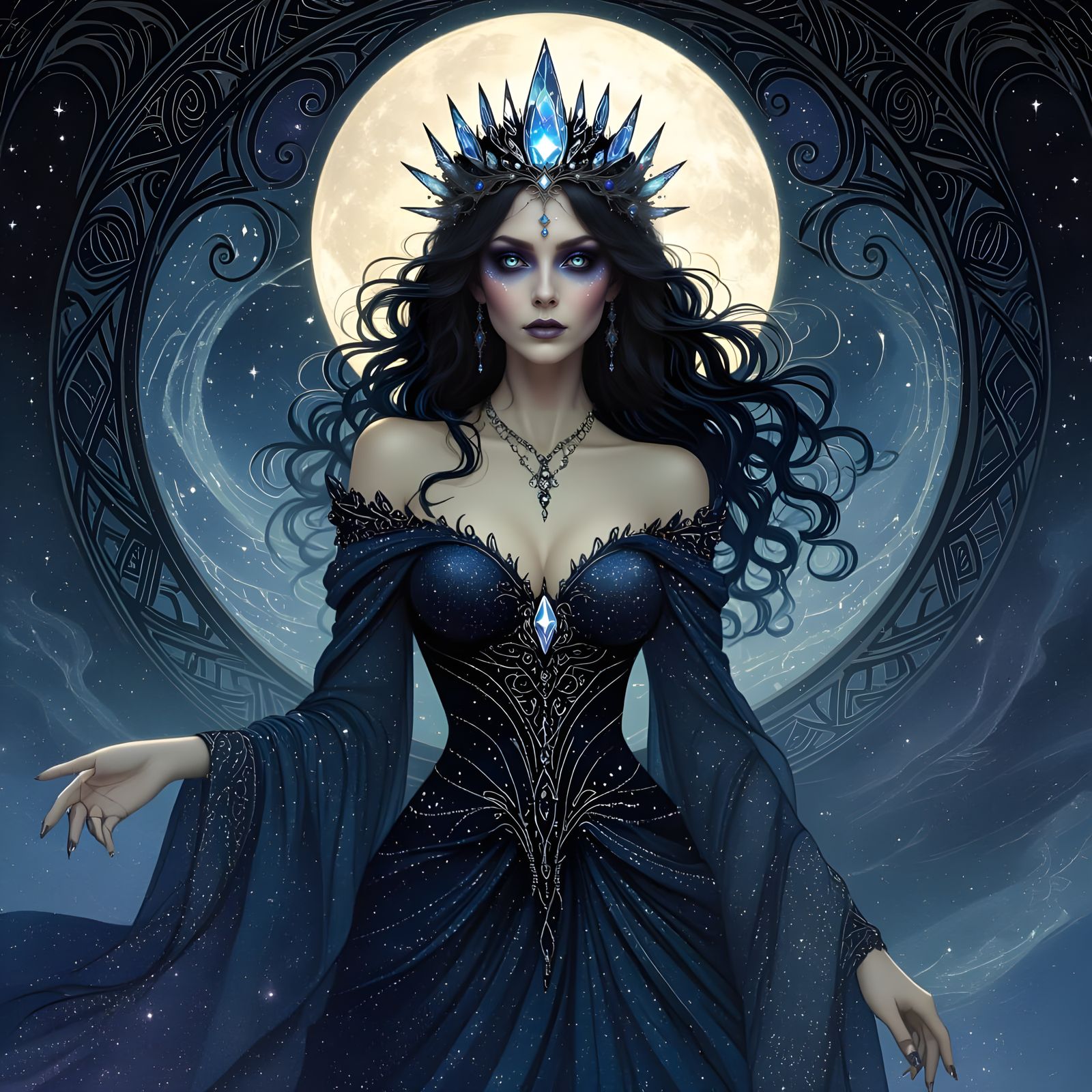 Nebula Witch in Gothic Art Style