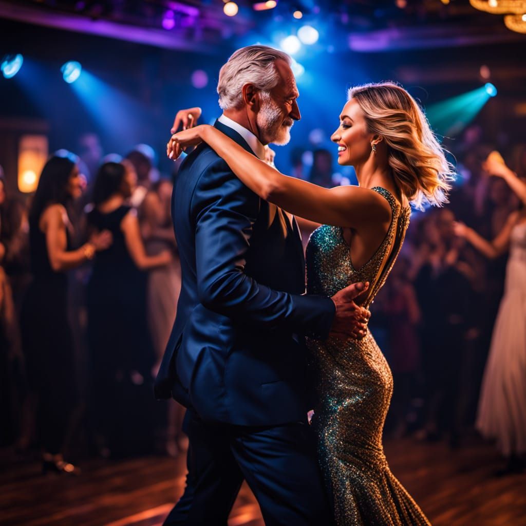 Elegant Nighttime Dance in a Vibrant Club