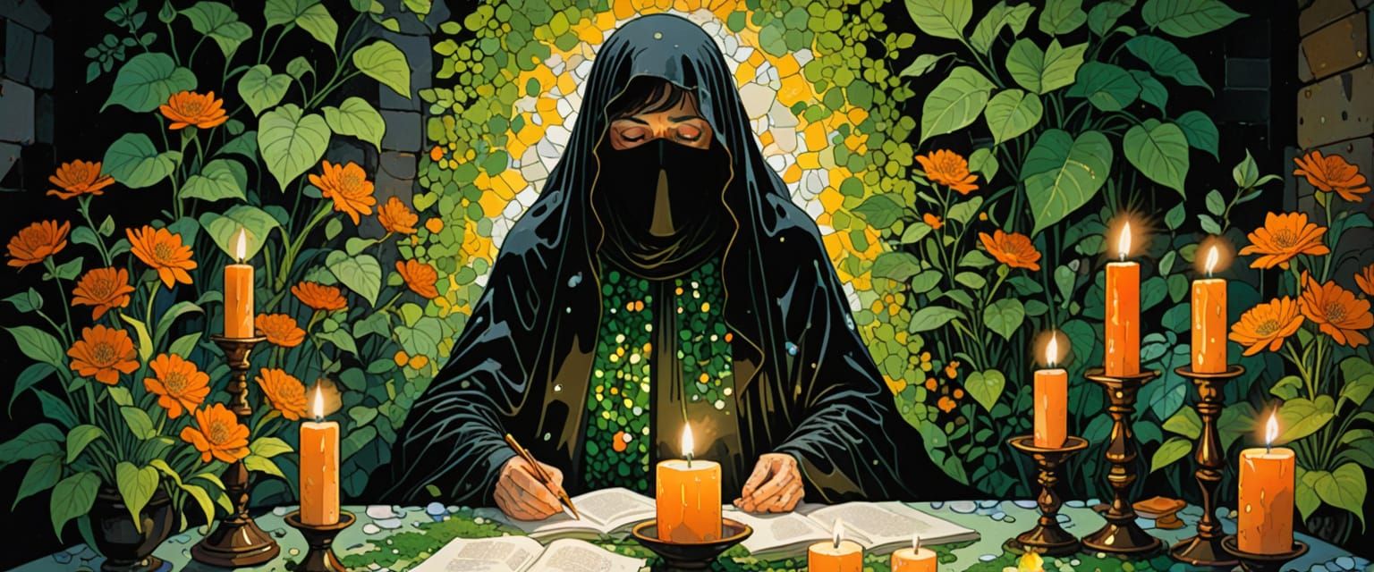 Comic Book Spirit Channeler in Volumetric Lighting