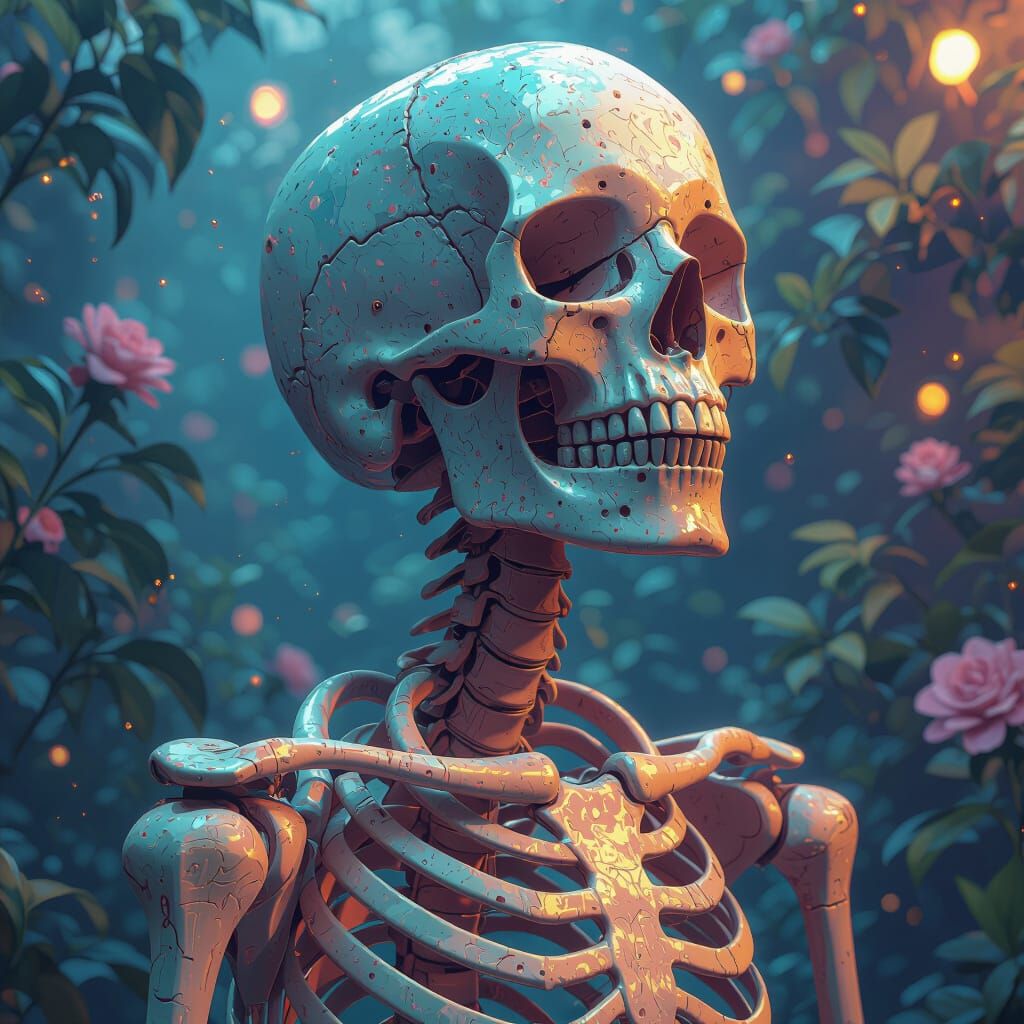 Skeleton With Colorful Chest Concept Art