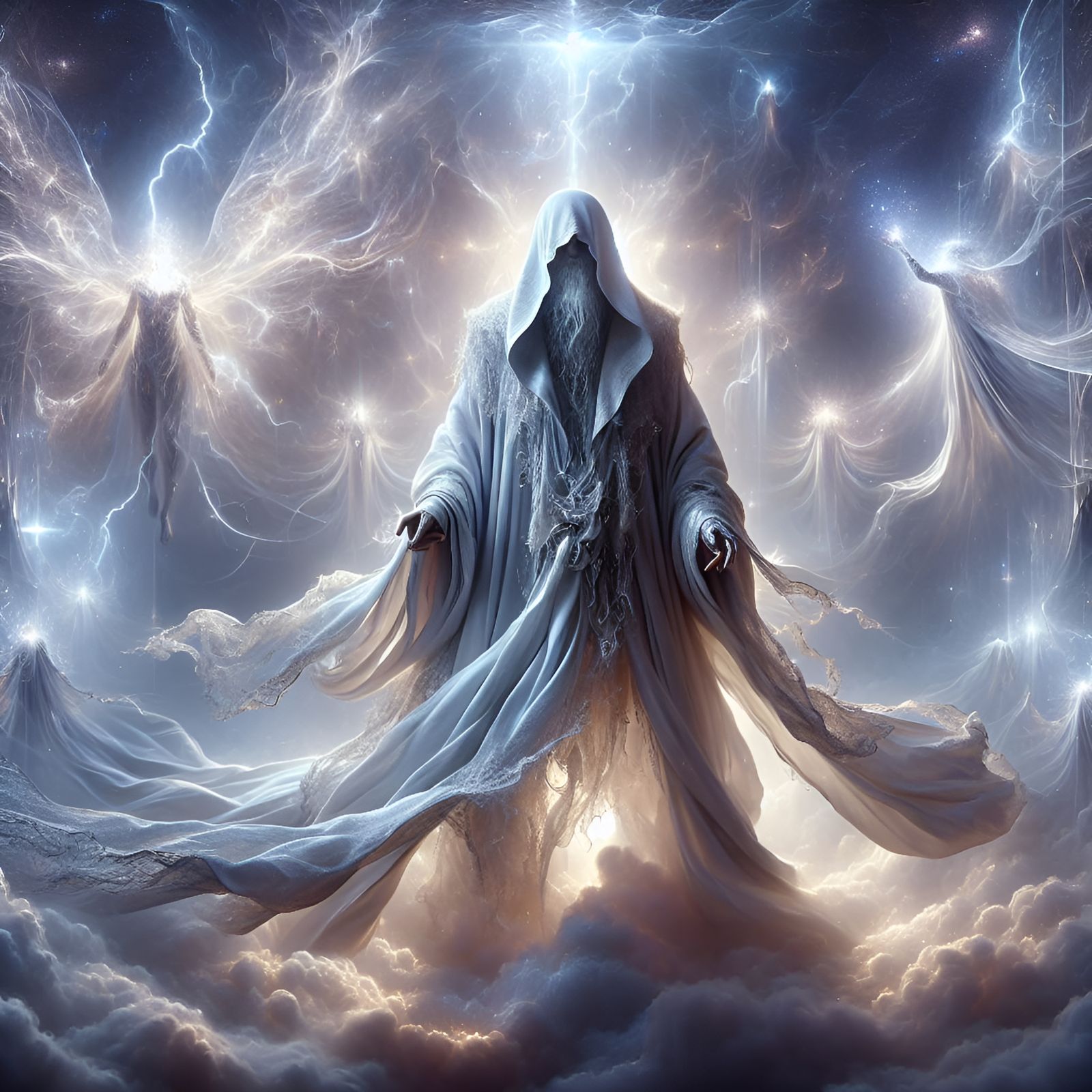 A figure known as The Magus stands amidst a celestial event known as the Year of the Rapture. He is garbed in a flowing ...