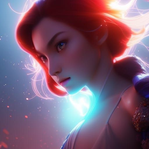 Water Goddess Portrait in Digital Art Style