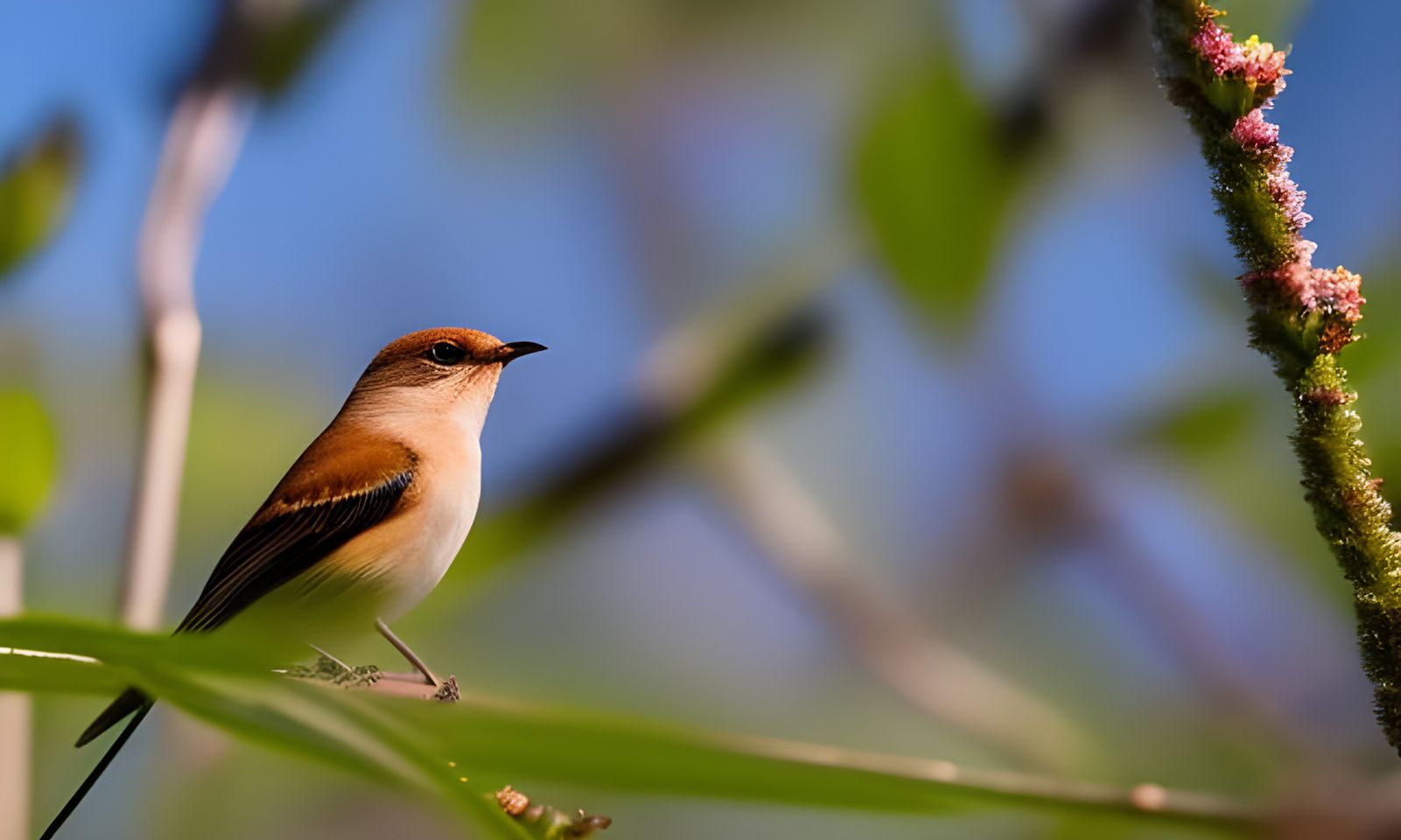Nightingale in Blossoming Field: 4K Professional Photo