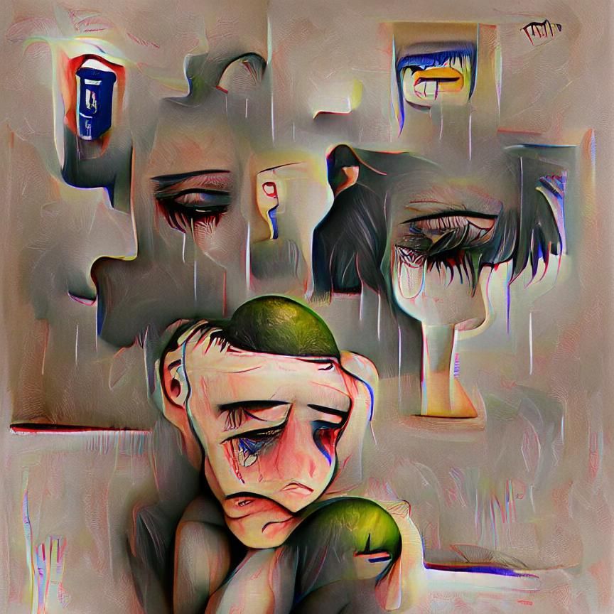 Abstract AI Image Depicting Depression