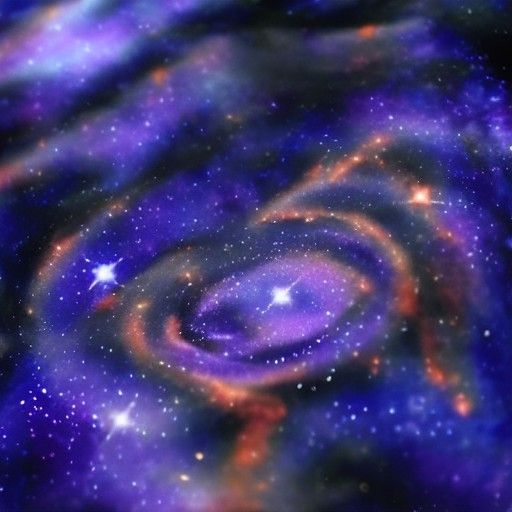 Astronomy Night Sky with Constellations and Galaxies