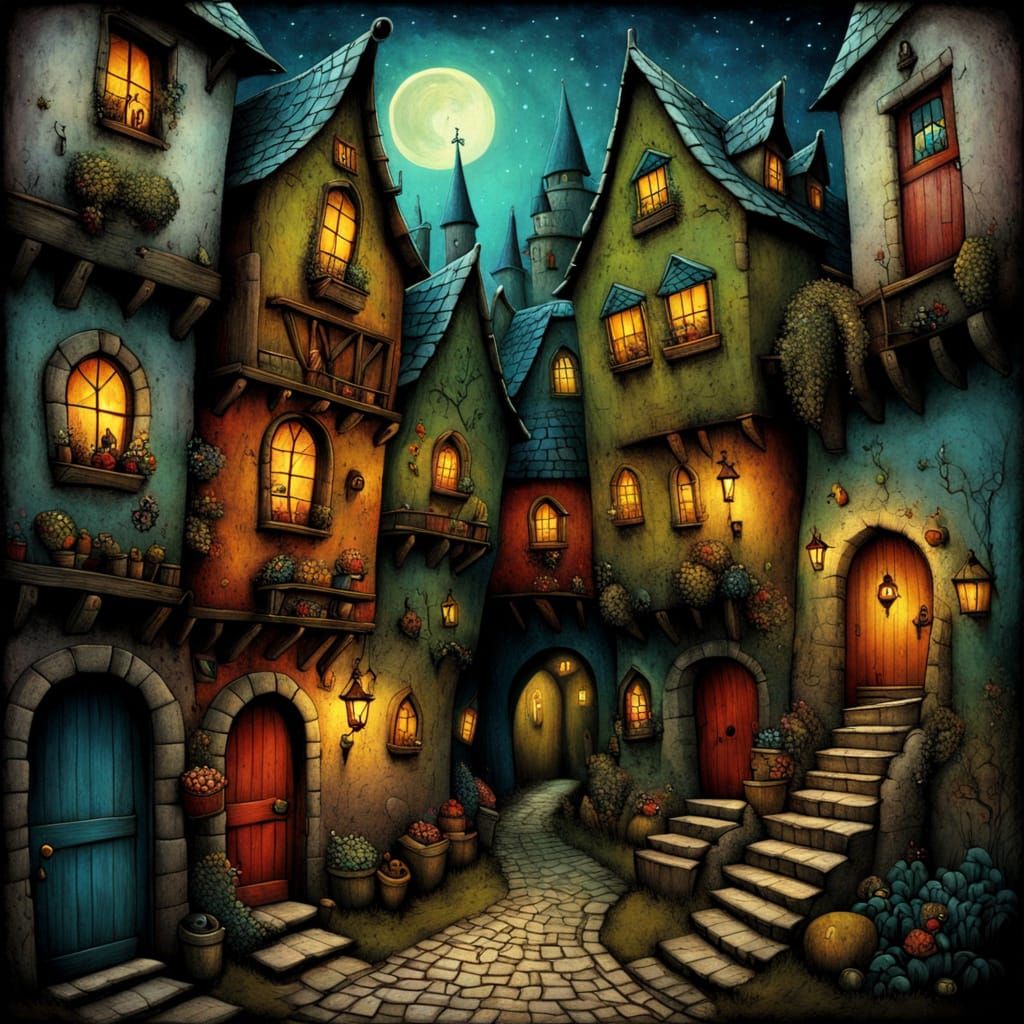 Cozy Medieval Alleyway Leading to Tavern