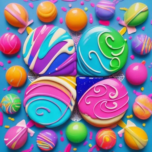 Playful Pastel Cafe Logo with Candy Art Style