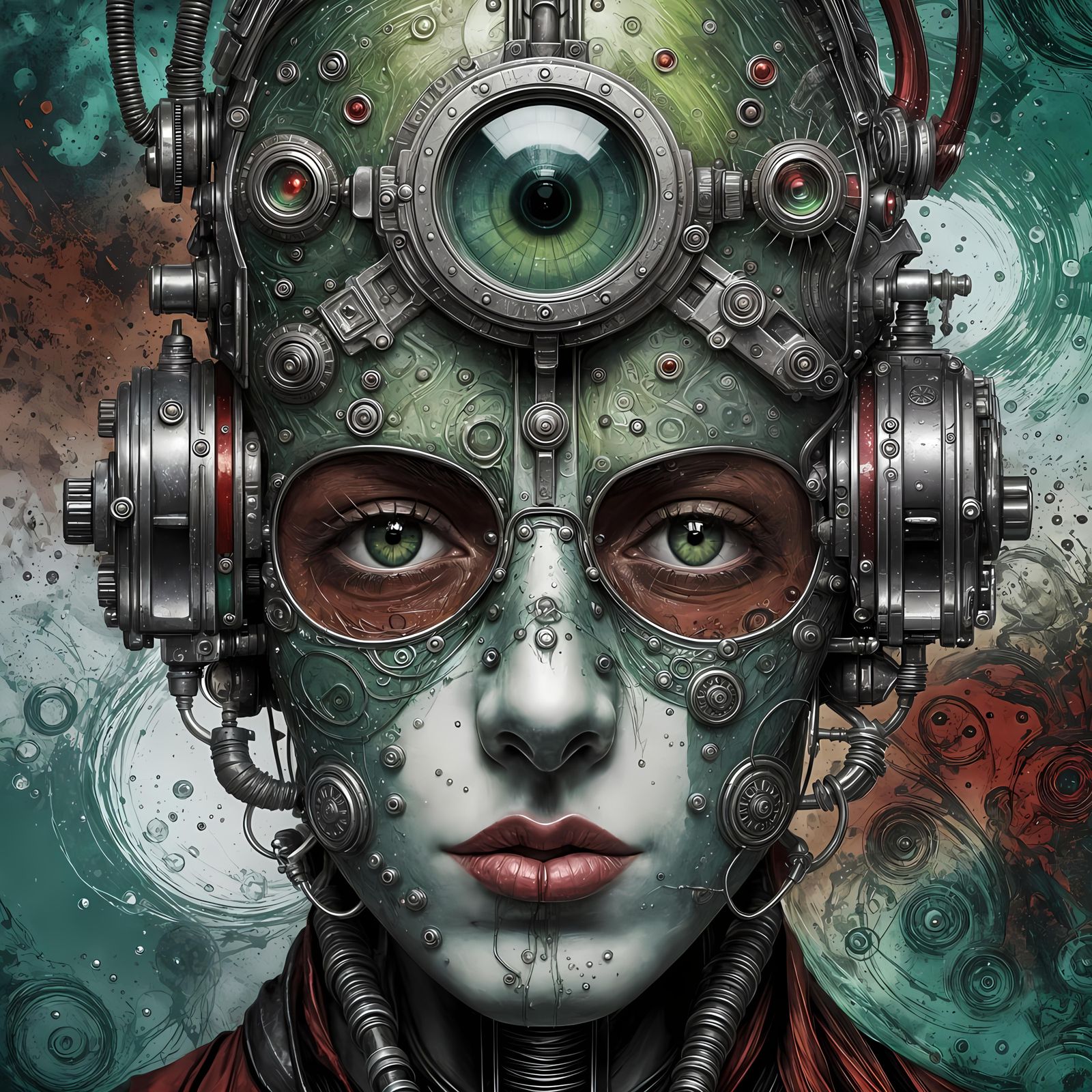 Abstract Borg Face in Avant-Garde Digital Art