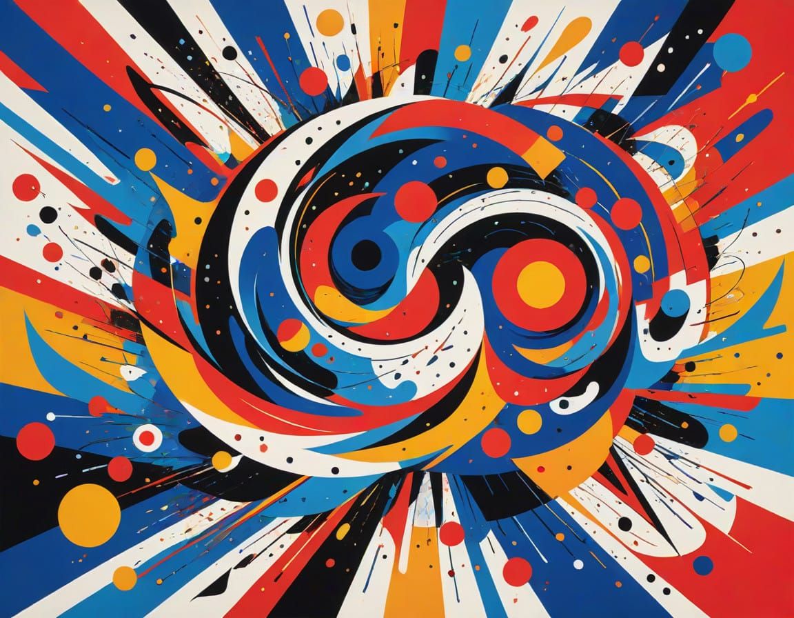 Energetic Abstract Pattern in Vibrant Red, Orange, and Blue