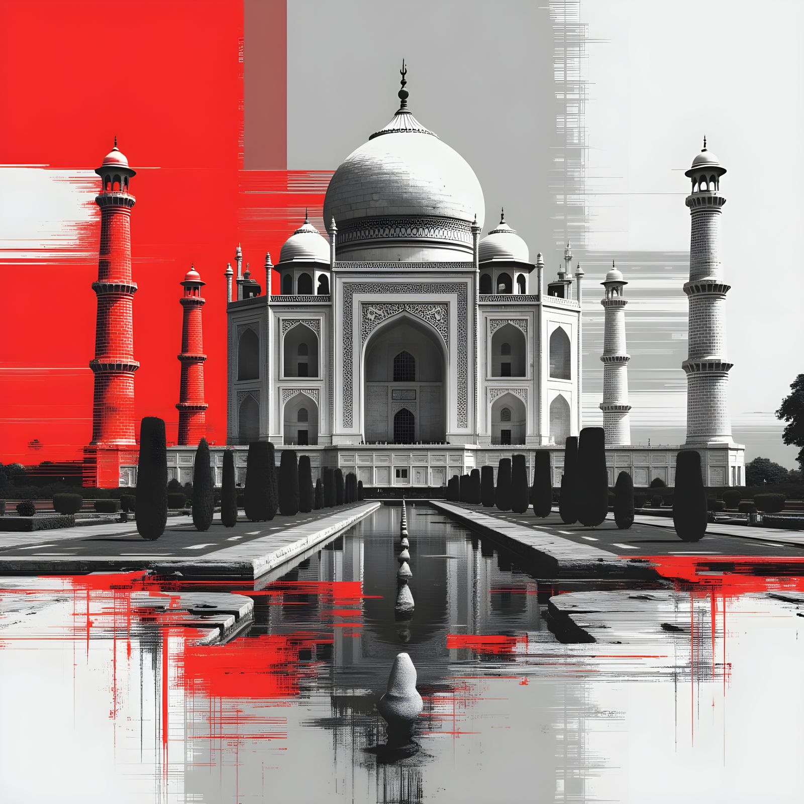 Distorted Taj Mahal: A Surreal Perspective