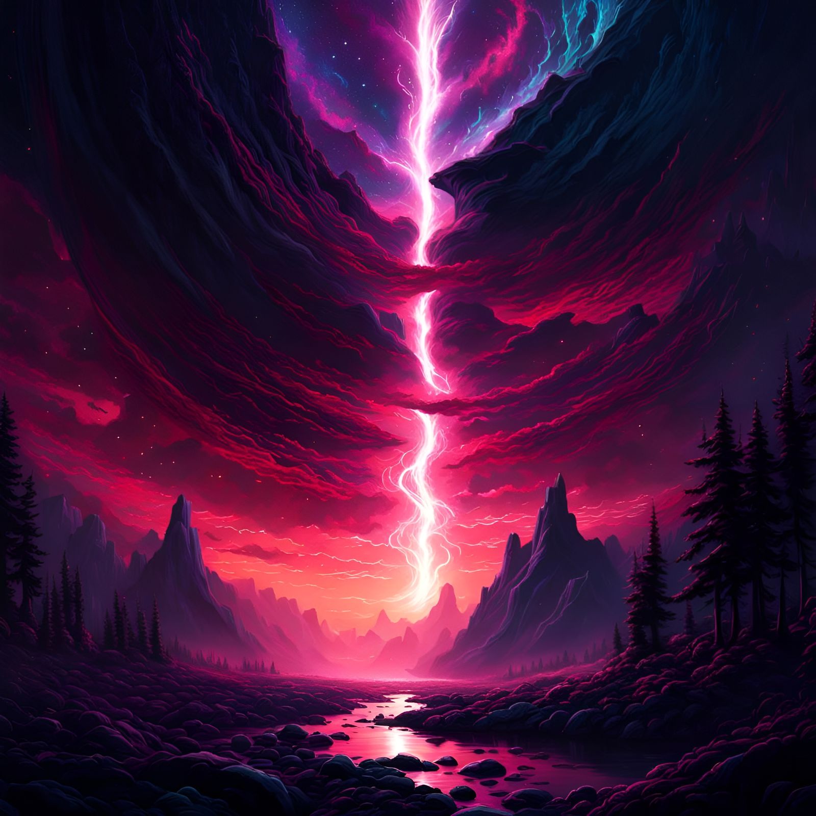 Dramatic Cosmic Vortex in Cinematic Style