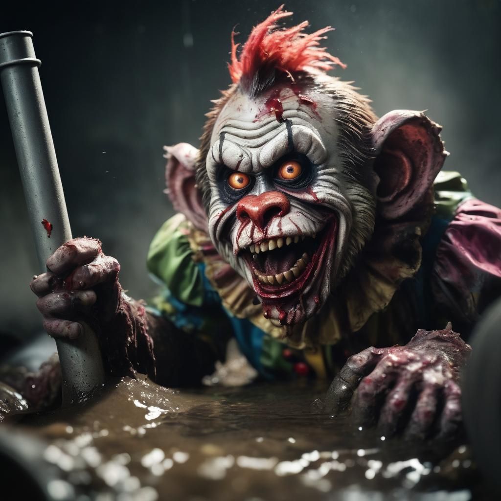 Monkey Clown Horror in Vivid Color