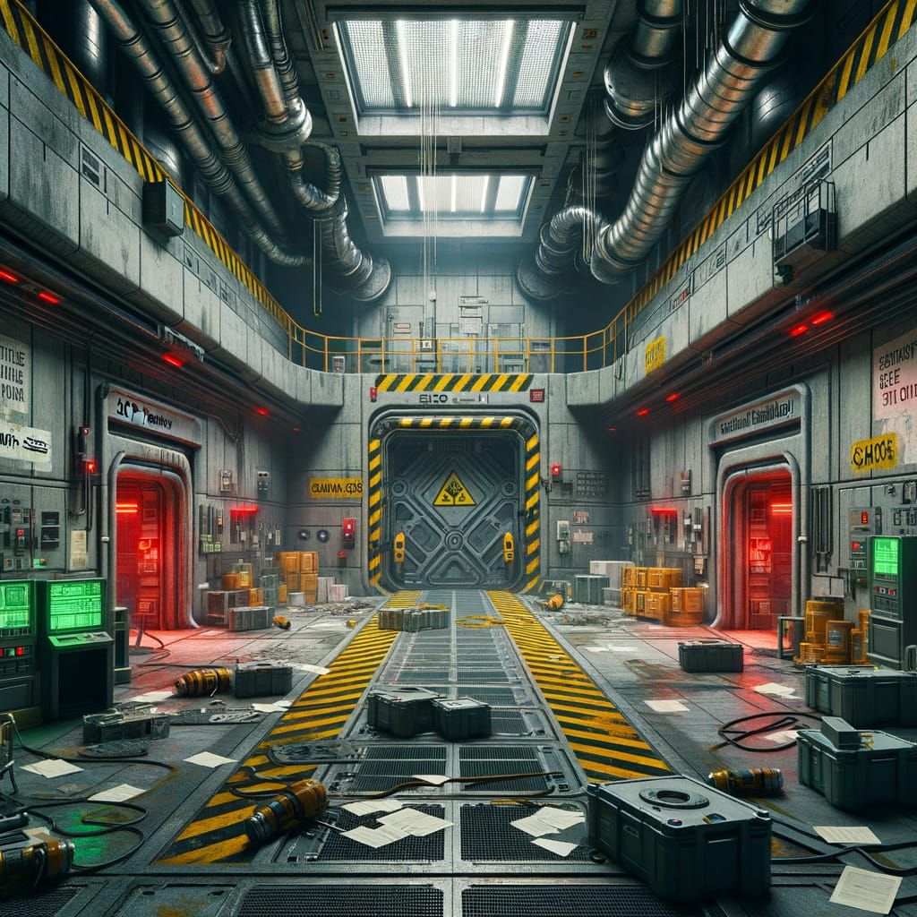 SCP Foundation Underground Complex in Brutalist Style