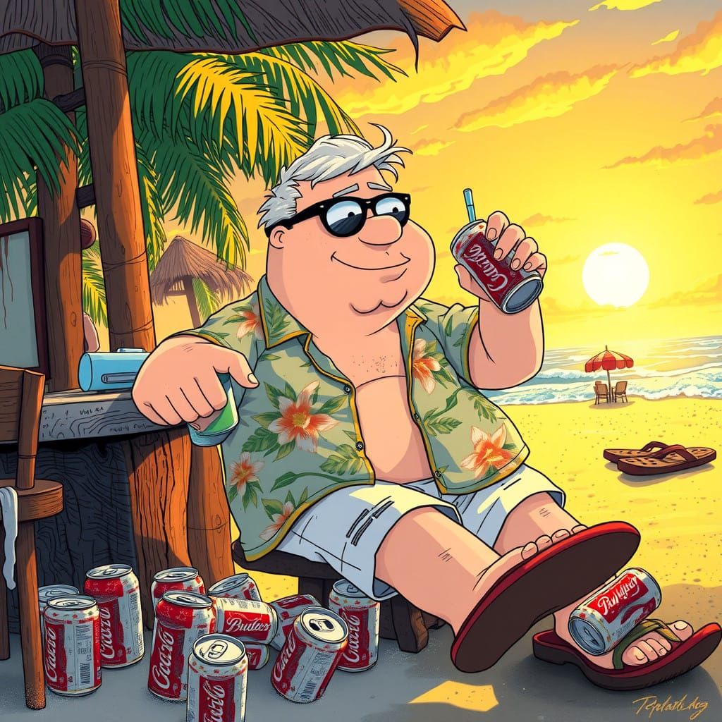 Summer Vibes: Peter Griffin's Tropical Beach Getaway