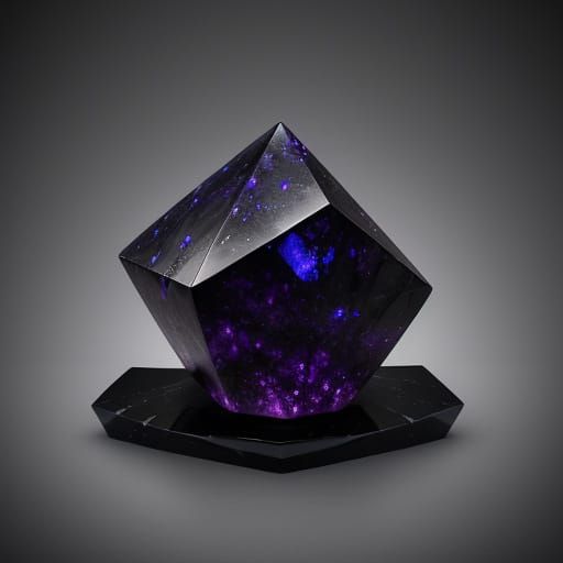 Dark Crystal Octahedron Radiates Violet Luminescence in Myst...