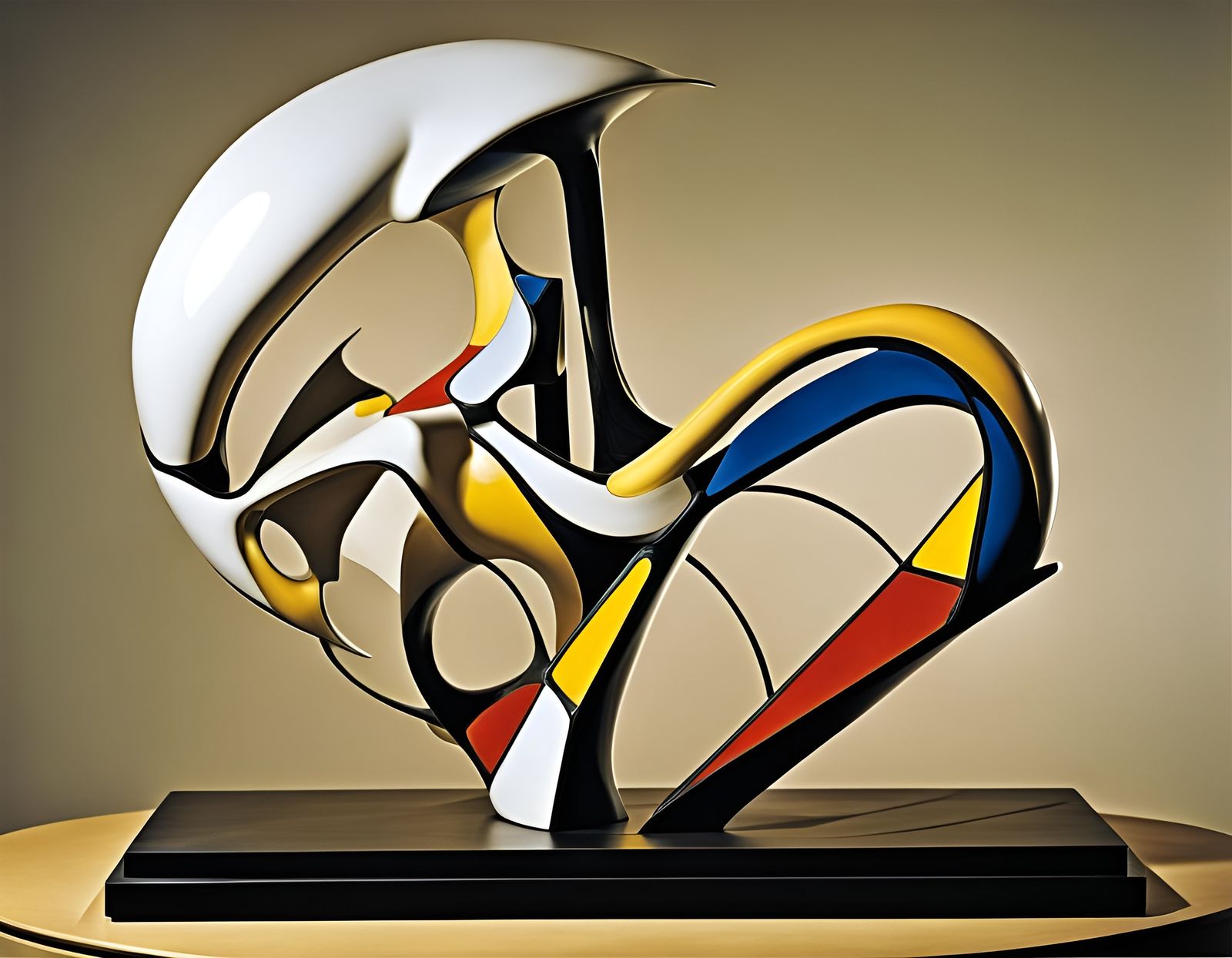 Surreal Alien Sculpture in Abstract Style