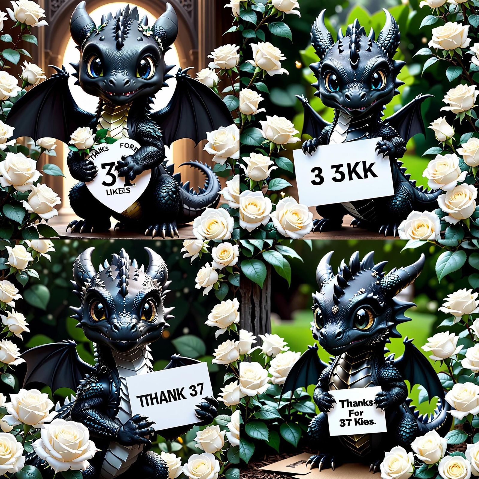 Cute Black Baby Dragon Celebrates 37K Likes