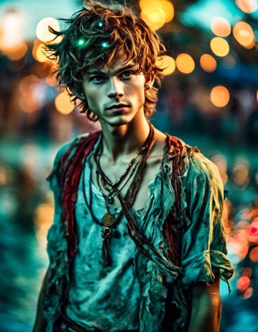 Peter Pan in Yuumei Style with Rain