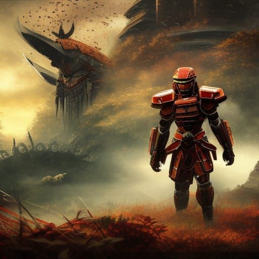 Samurai HALO SPARTAN, nice background