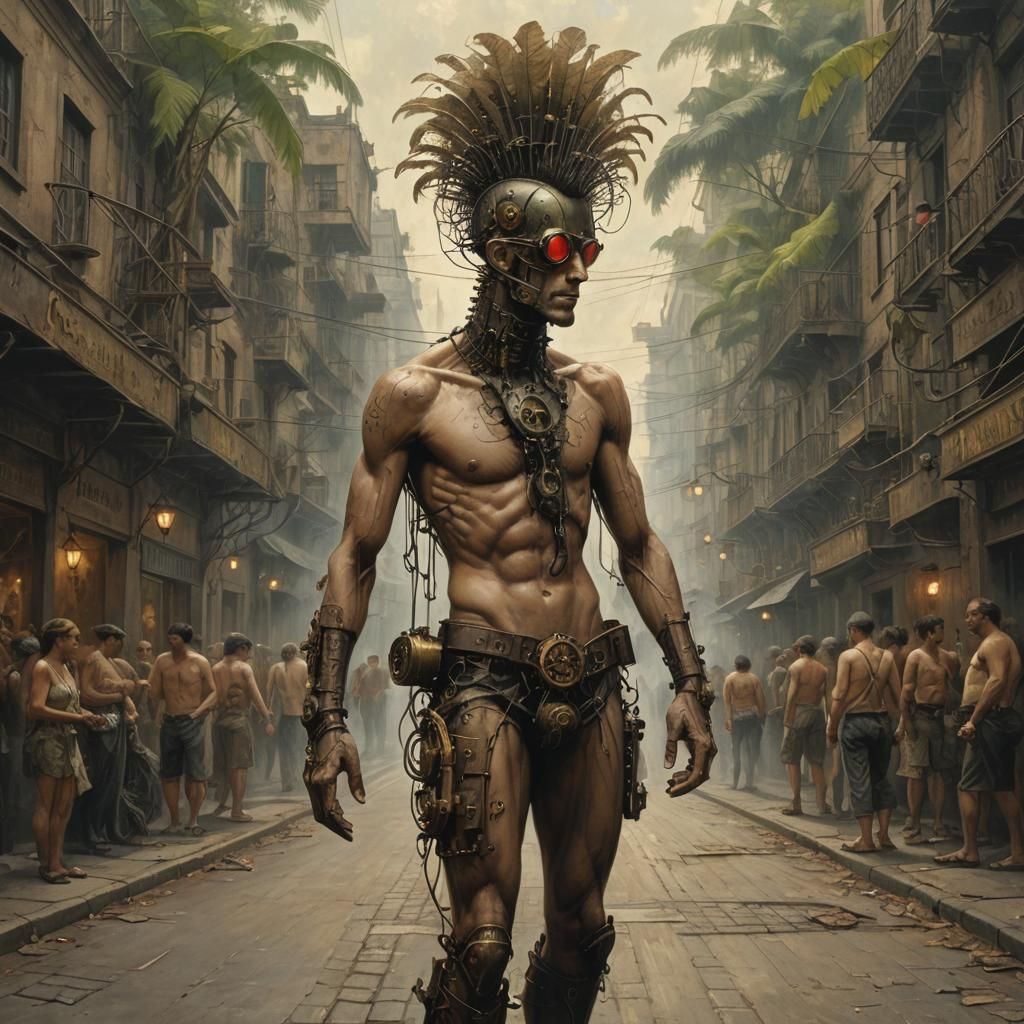 Steampunk Brazil Carnival in Zdzisław Beksiński Style