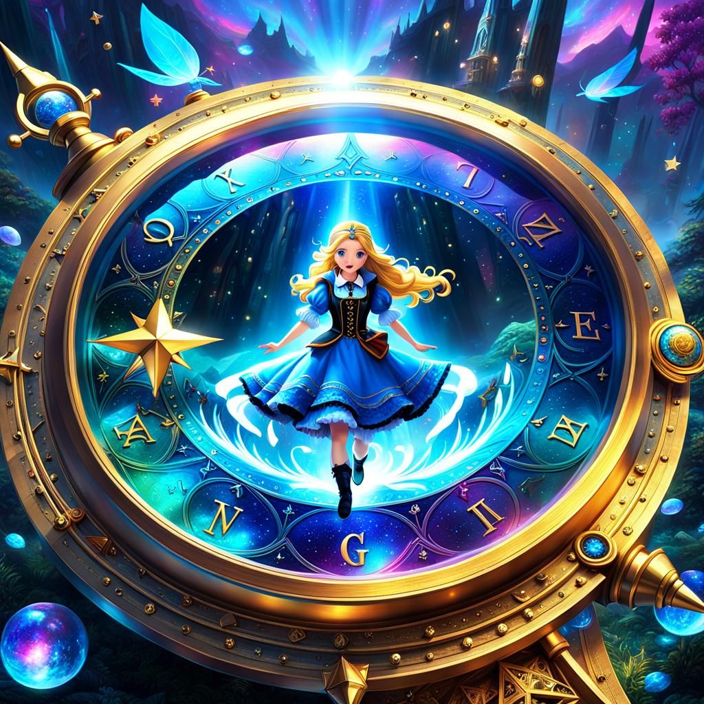 Alice and the Mysterious Golden Compass in Wonderland!