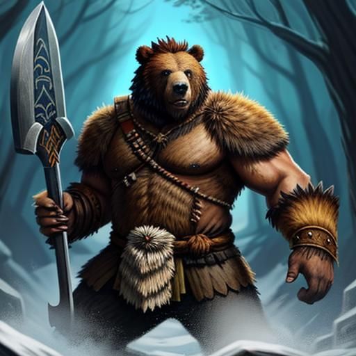 Grizzly Bearfolk Barbarian