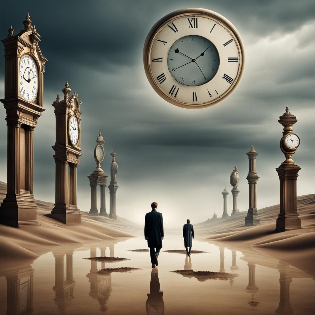 Surreal World Where Time Flows Backward