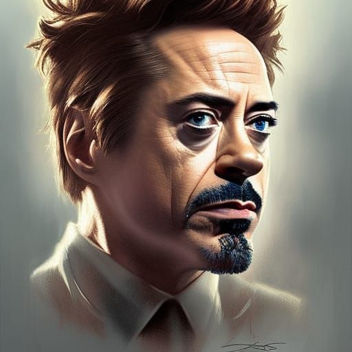 Robert Downey Jr. with Rat: Hyperdetailed Portrait