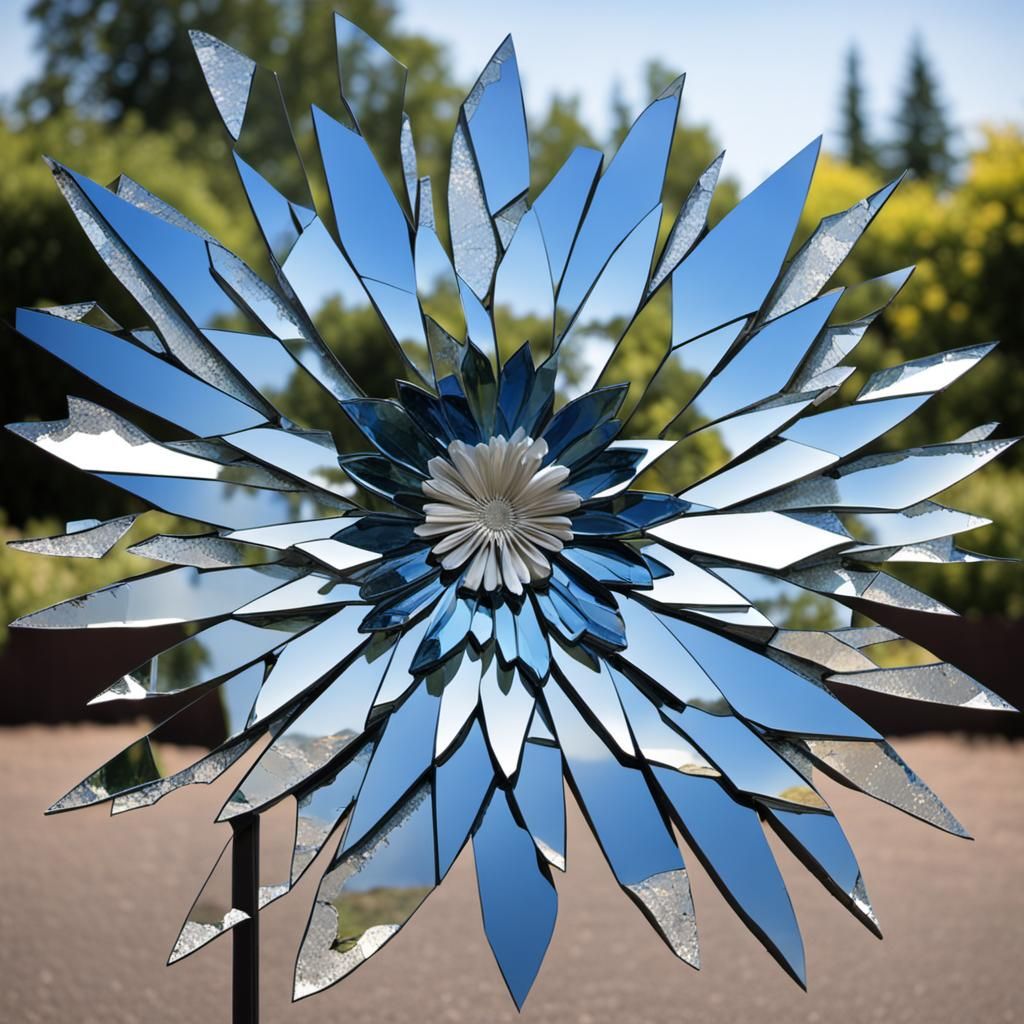 Fantastic Flower Made of Broken Mirror Shards