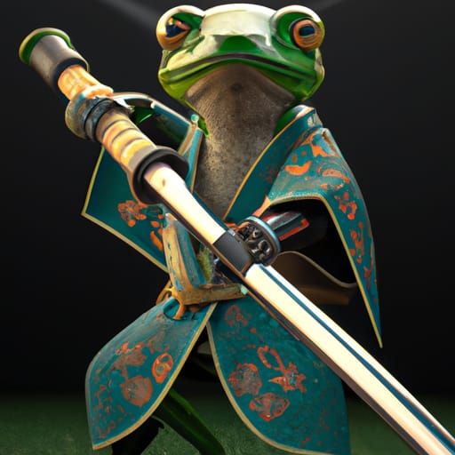 Samurai Frog Concept Art in 8K Resolution