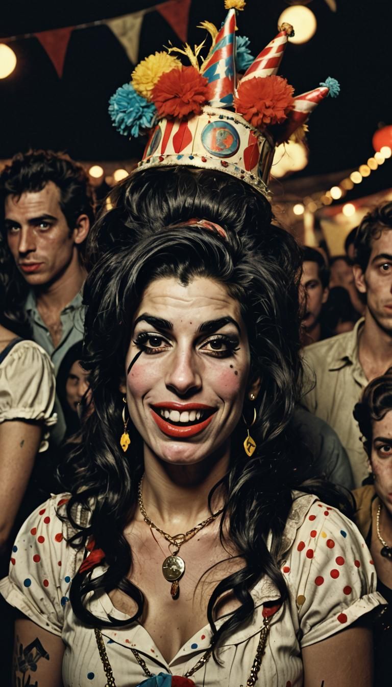 Amy Winehouse in Creepy Retro Carnival Scene