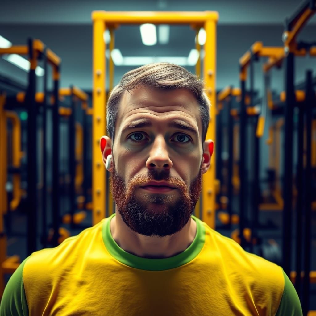 Man in Gym, Digital Art Portrait