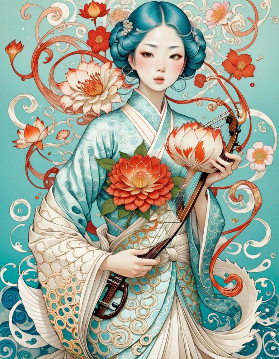 Surreal Swirls of String, Flame, and Flowers