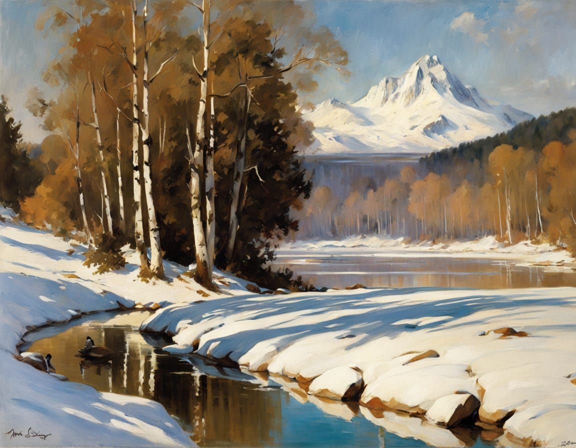 Frozen Landscape in Painterly Style