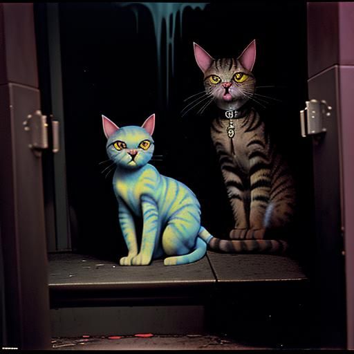 An extremely knowing, streetwise gigolo cat is just inside t...