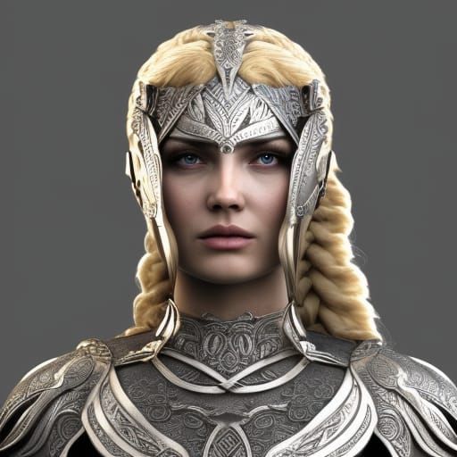 Radiant Viking Goddess in Exquisite Armor