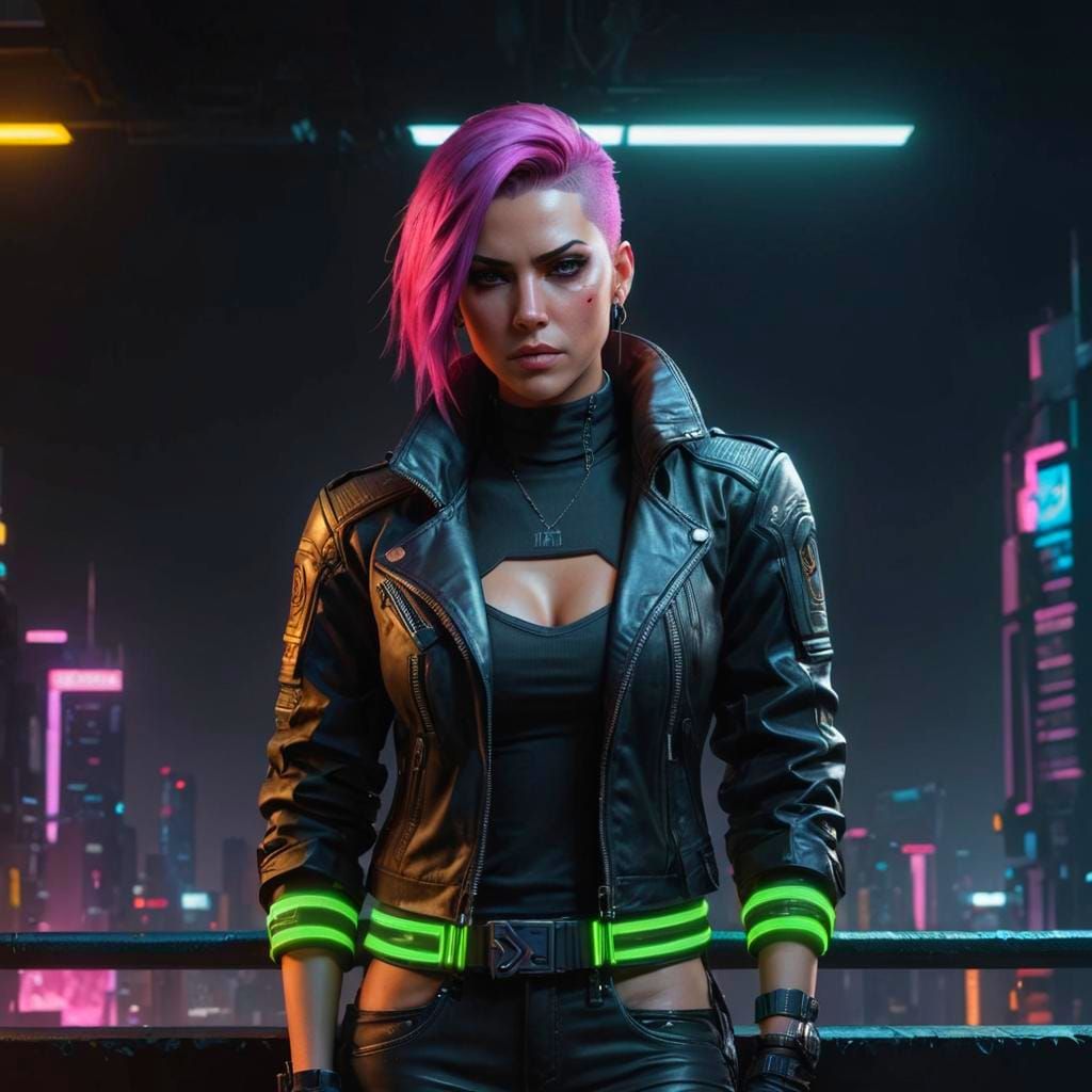 Cyberpunk Valerie Portrait in 8K Resolution