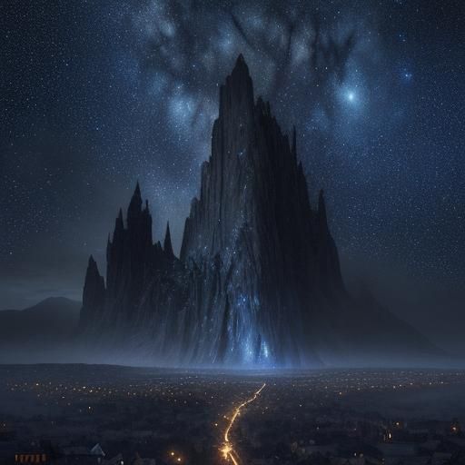 Dramatic Starry Night Digital Matte Painting