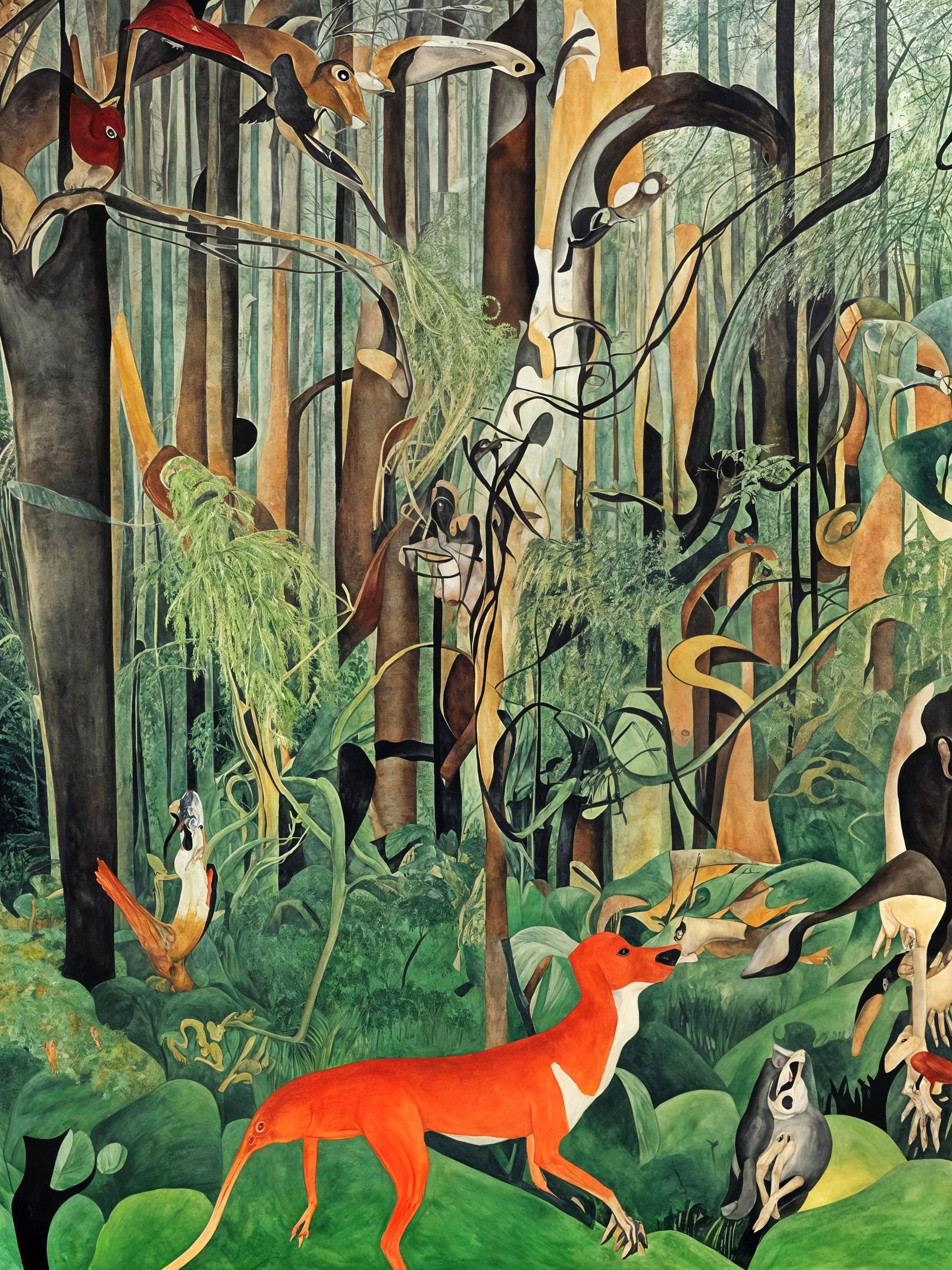 Bloodhound in the swamp, thrashing around scaring all the animals, but harming nothing - even the Human behaved.