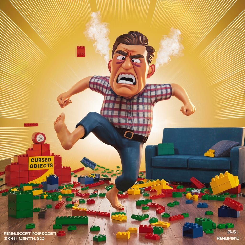 Barefoot Dad's Lego Torment in 3D Animation